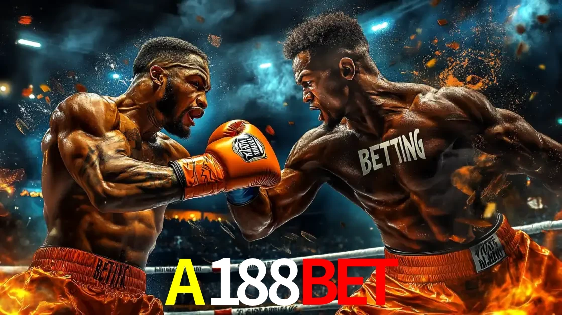 Dois boxeadores em uma luta intensa e explosiva, representando a adrenalina e as oportunidades de apostas em esportes de combate disponíveis na plataforma A188BET.