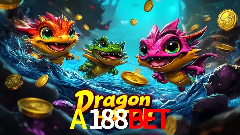 Arte promocional do jogo Dragon Hatch com três adoráveis dragões bebês nadando entre moedas de ouro, um dos slots mais divertidos para jogar no cassino A188BET.