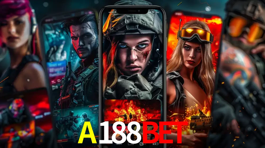 Montagem de telas de celular mostrando diversos personagens, masculinos e femininos, de um jogo de tiro, ilustrando a diversidade de equipes de e-sports para apostar no A188BET.