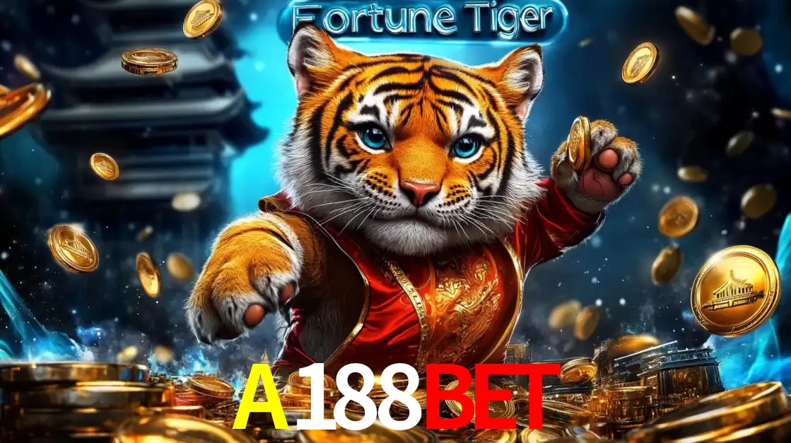 Imagem promocional do jogo de slot Fortune Tiger, com um tigre majestoso em traje tradicional cercado por uma fortuna em moedas de ouro, disponível agora no cassino A188BET.